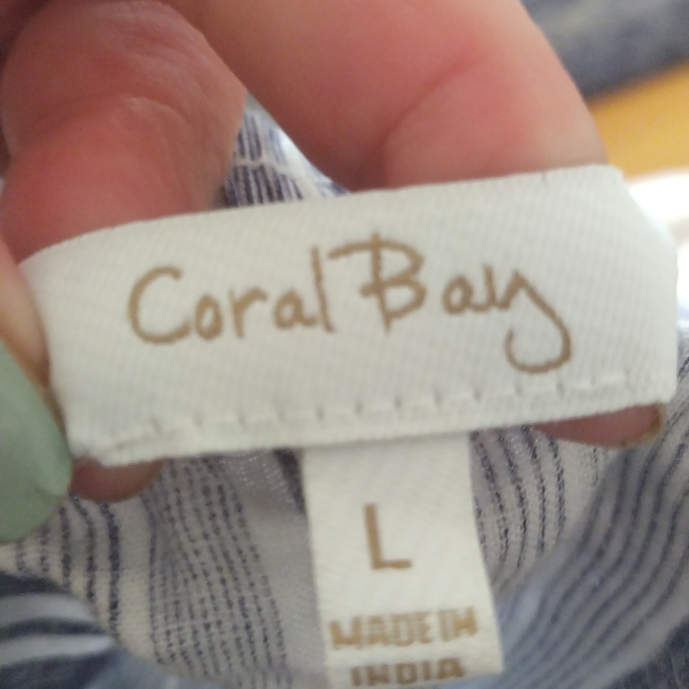 ⚡5/$25 Coral Bay linen blend capri length elastic pull string pants - Picture 6 of 8